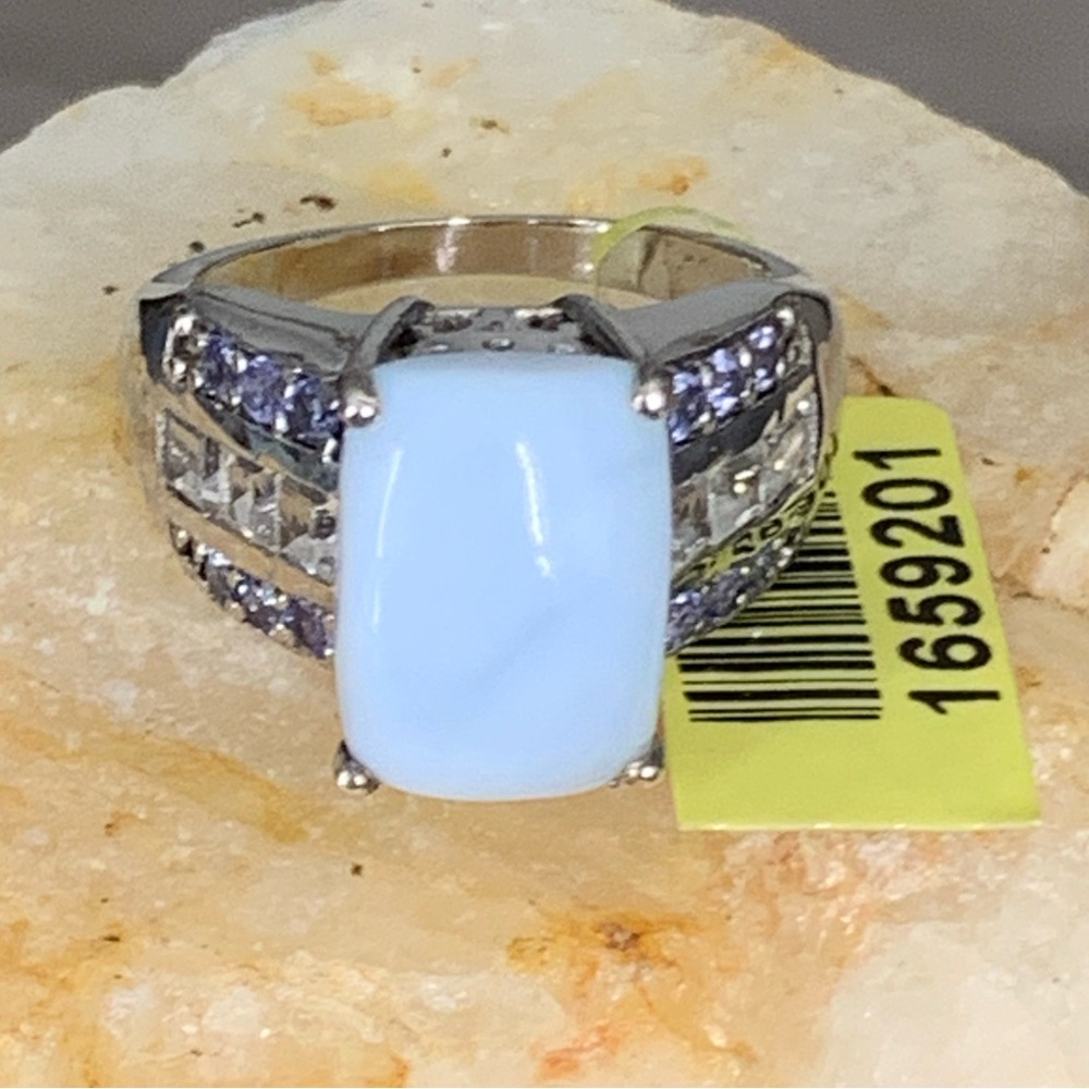 Vintage Designer STS Sterling Silver 925 with Larimar and Tanzanite & Clear CZ
